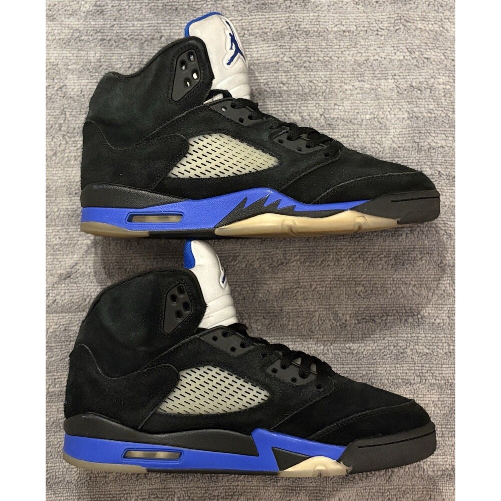 Nike Air Jordan 5 Retro Racer Blue Shoes Mens Size 10.5 Black Suede CT4838-004